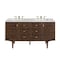 James Martin Vanities Amberly 60in Double Vanity, Mid-Century Walnut w/ 3 CM Eternal Jasmine Pearl Top 670-V60D-WLT-3EJP - alternate 1